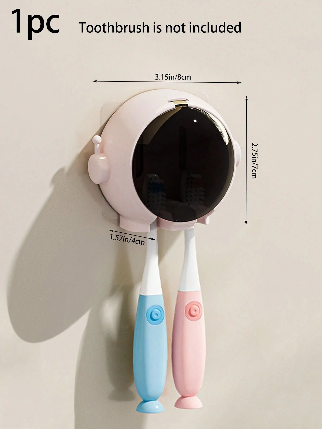 1pc Cute Astronaut Toothbrush Holder Astronaut Shaped Drill Free Bathroom Wall Mounted Toothbrush Organizer Holder For Home