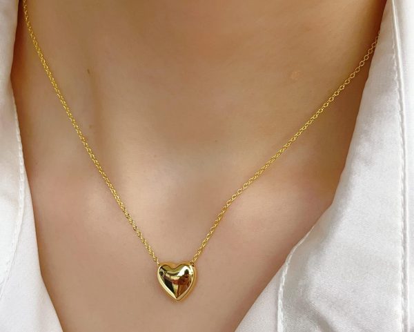 Stainless Steel Heart Shape Necklace |  Love Heart Pendant Necklace | Girls & Women Fashion