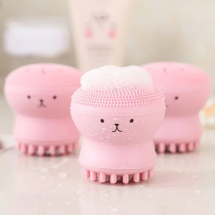 Silicone Facial Cleansing Brush Face Cleaning Makeup Cleaner Tool Deep Pore Exfoliate Black Heads Removal Best For Manicure Pedicure Beauty Massage